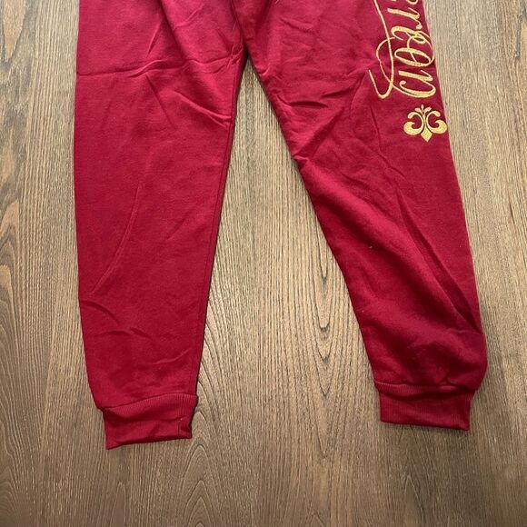 NWT Dereon Wine Red Gold Cropped Jogger Sweatpants Size 3X - Picture 2 of 8